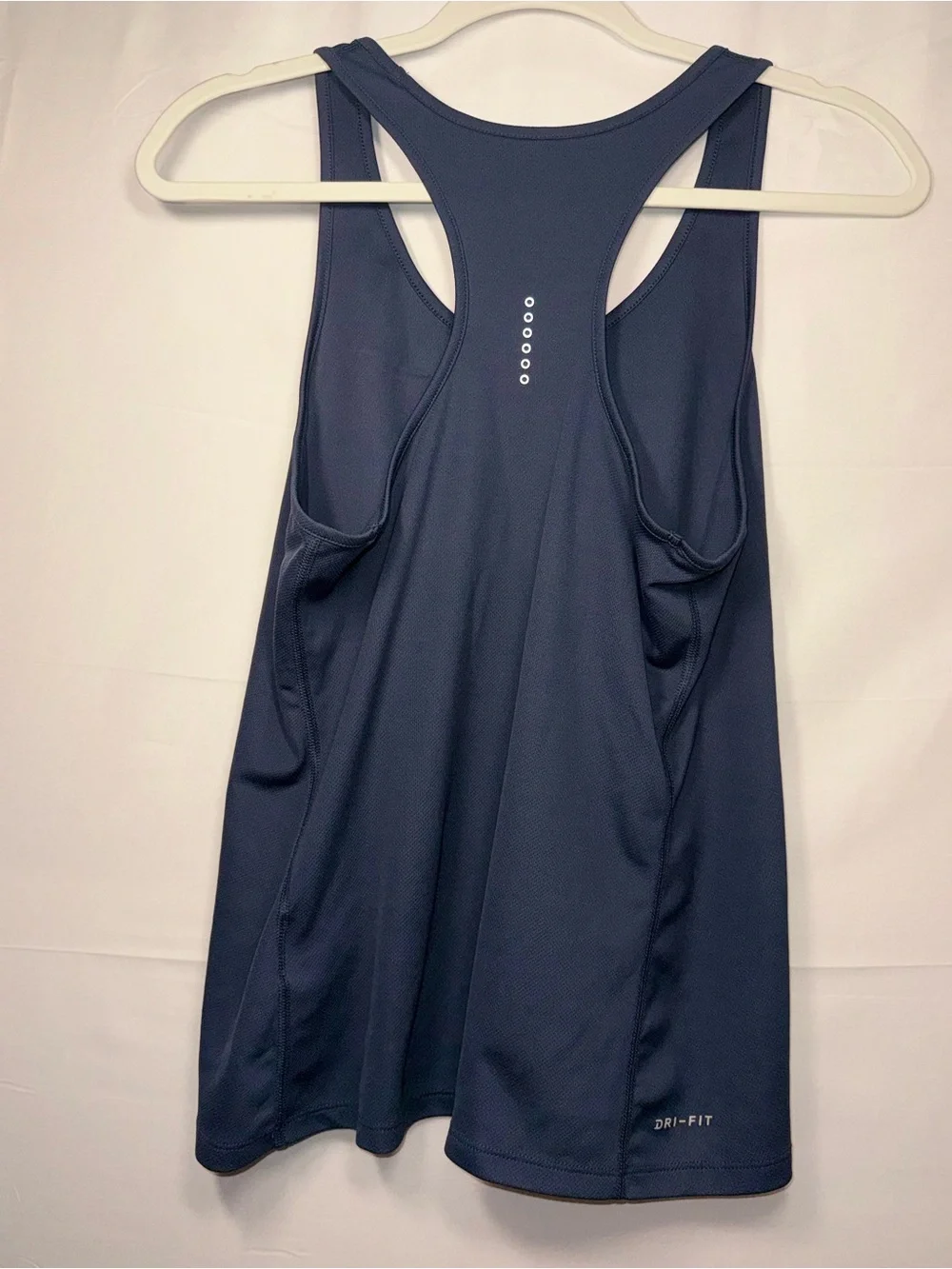 Nike Dri-Fit Logo Women's Navy Blue Racerback Athletic Tank Top Size Medium
